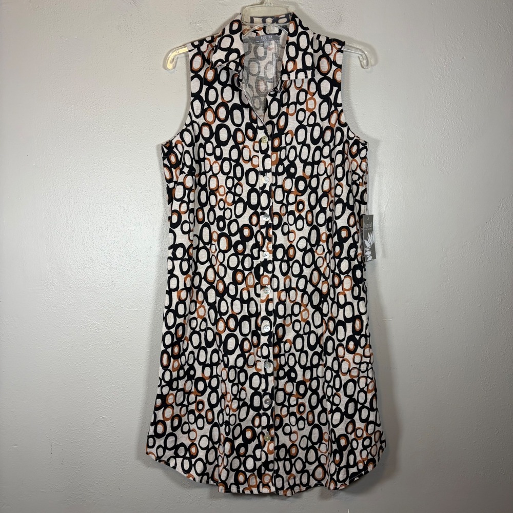 Habitat Clothes To Live In Womens Sleeveless Circle Print Tunic Oatmeal 48580 S
